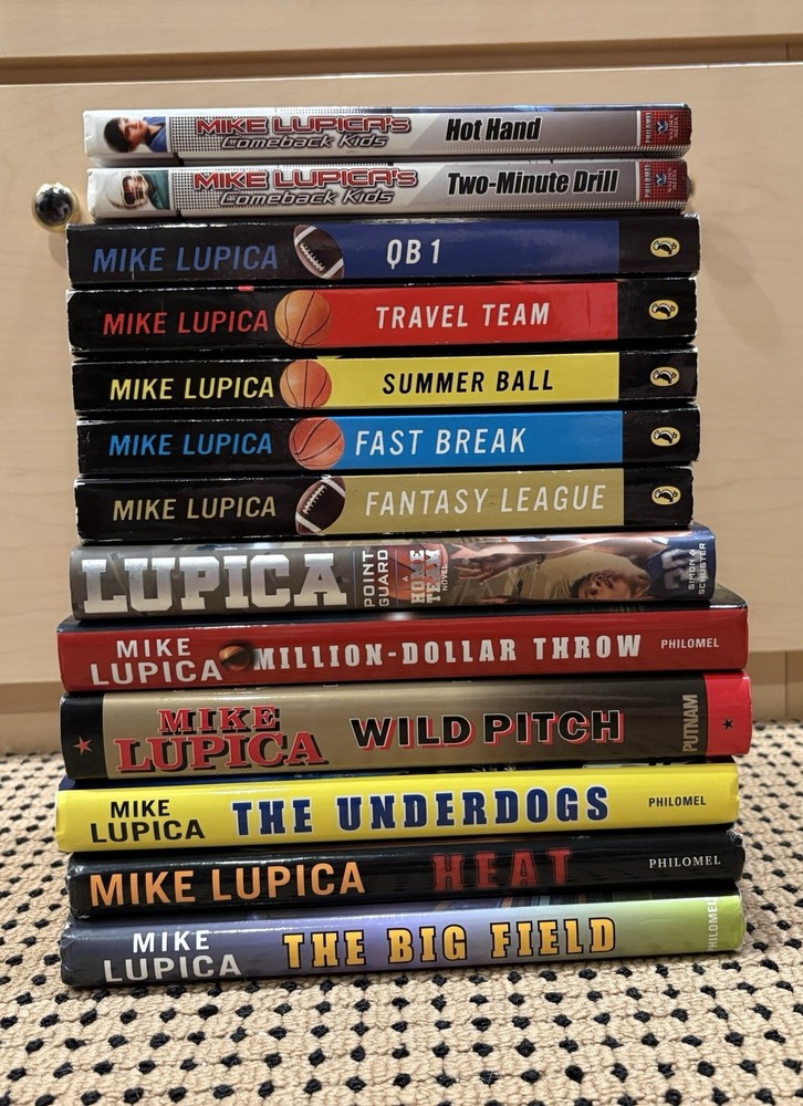 Lot of 13 - Mike Lupica Sports Novels Books Basketball Baseball Youth - 8HC/5PB