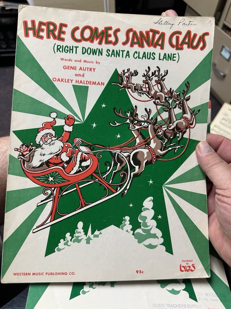 1970 Edition Gene Autry  HERE COMES SANTA CLAUS Christmas sheet music