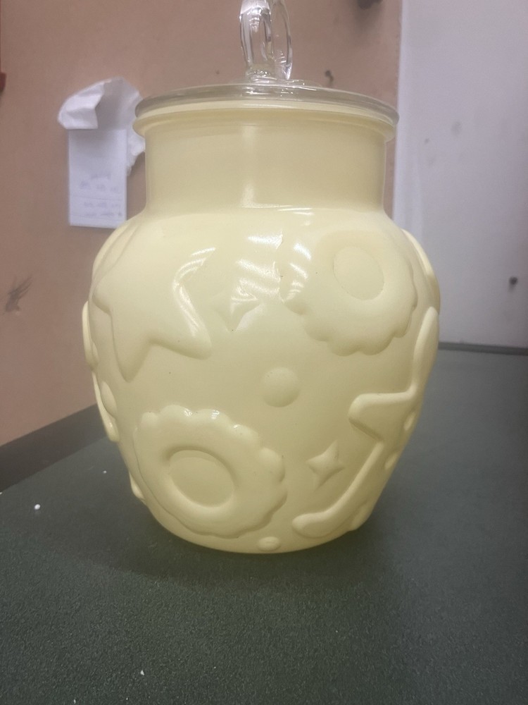Vintage Hazel Atlas Yellow Biscuit Cookie Jar
