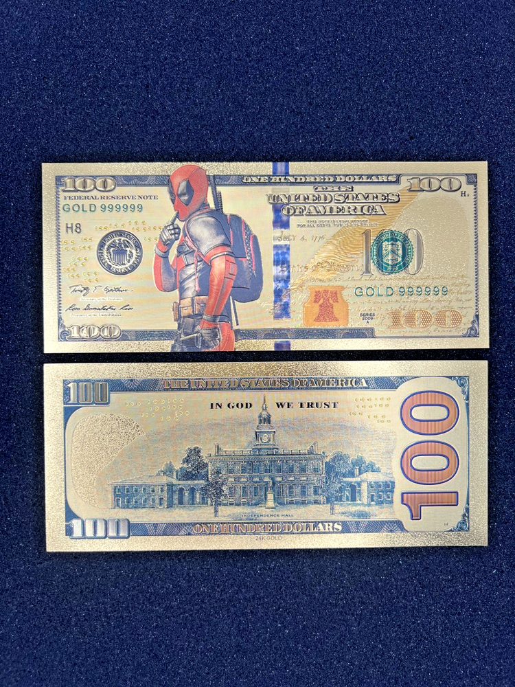 Deadpool - 24k Gold Foil Banknote - Super Hero Tv Show/Movie Character