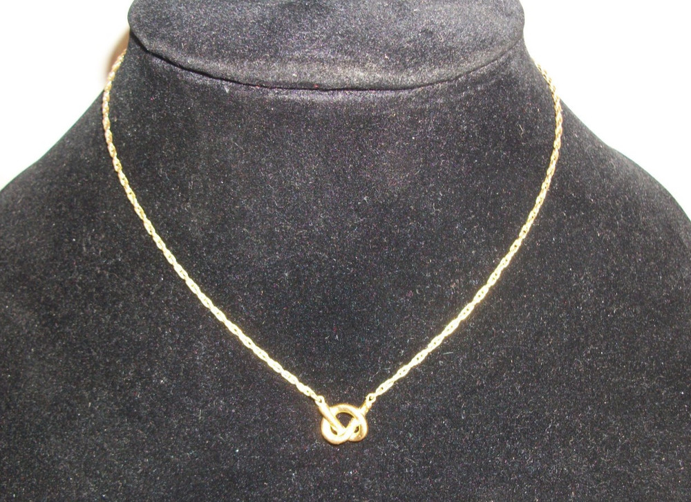 Vintage Necklace Gold Tone Lovers Knot Chain Necklace Hallmark Signed