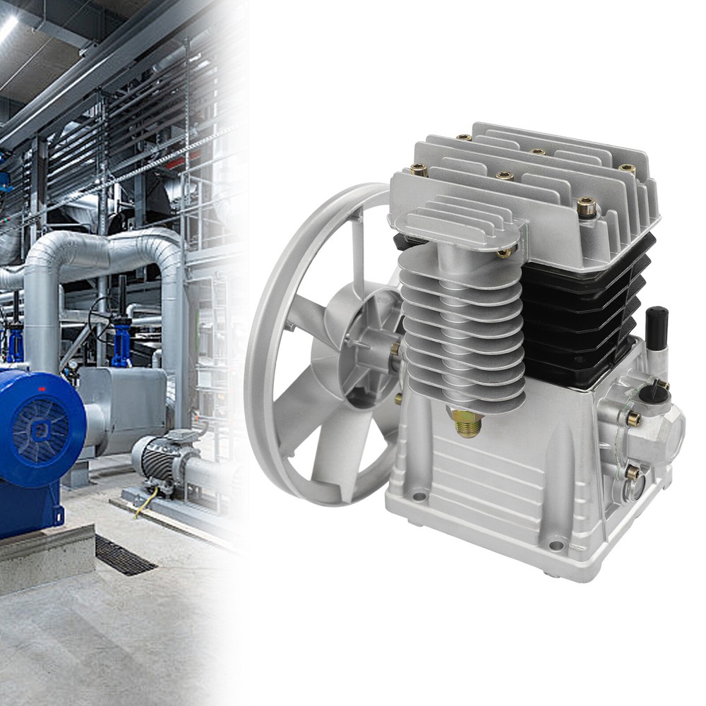 2HP Twin Cylinder 1500W Piston Type Air Compressor Pump Head