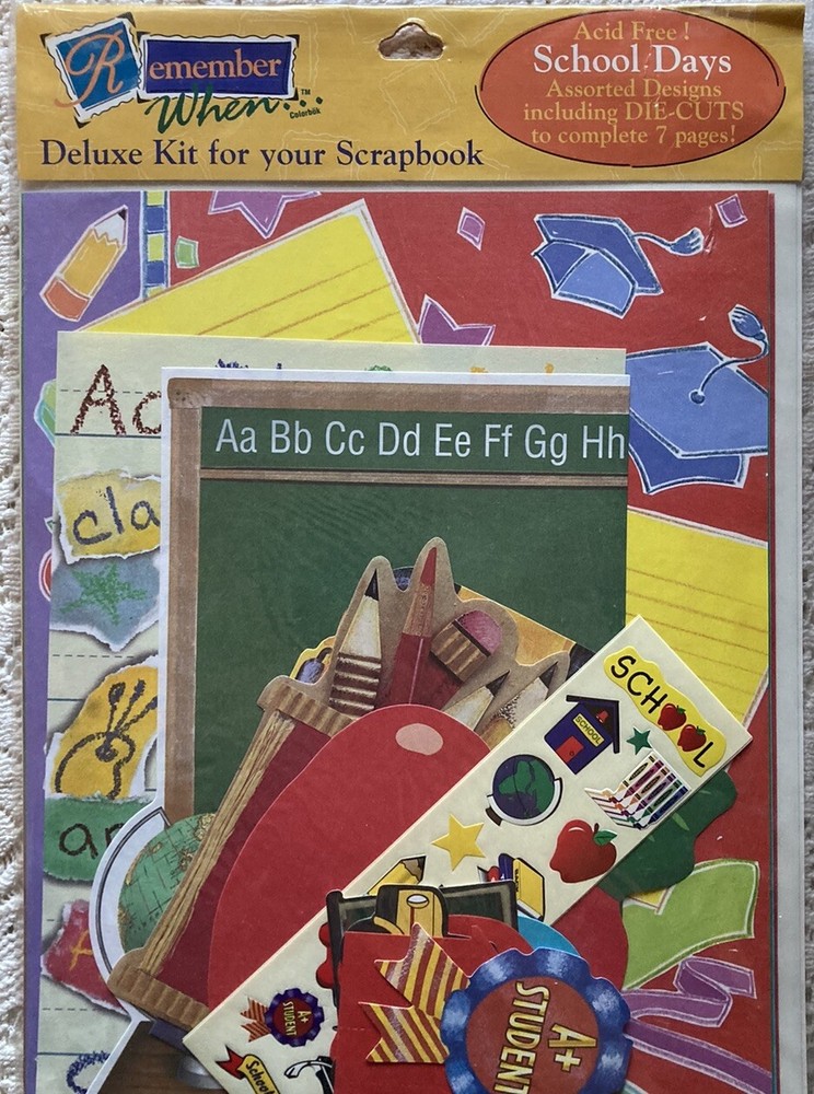 REMEMBER WHEN  SCHOOL DAYS DELUXE SCRAPBOOKING  KIT /NEW IN PACKAGE ACID FREE-image