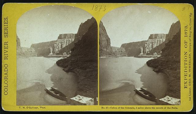 Stereograph,Canyon of Colorado,above mouth of Paria,Colorado River,1873