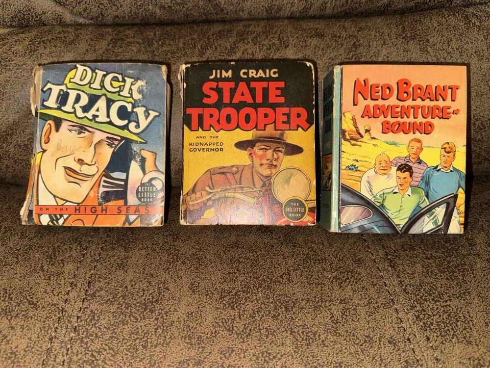 3 Vintage Big Little Books Lot 1938 1940 Whitman Saalfield Juvenile Adventure