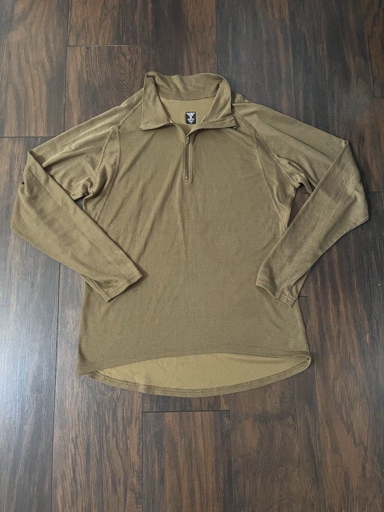 Beyond Clothing Men XL 1/4 Zip Tactical Base Layer Pullover Coyote Brown USA