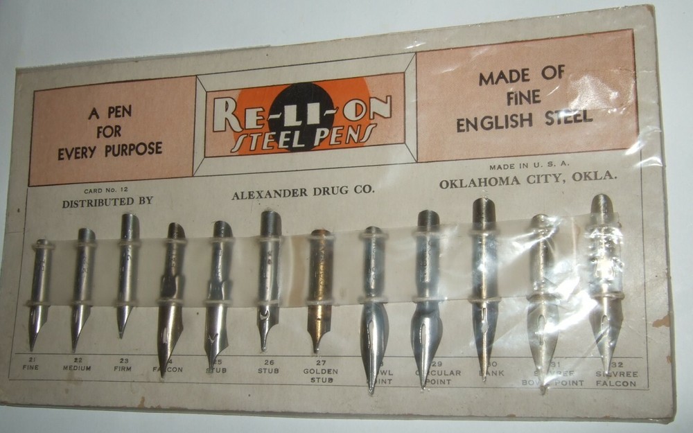 Rare Antique Pen Nibs English Steel Original Package