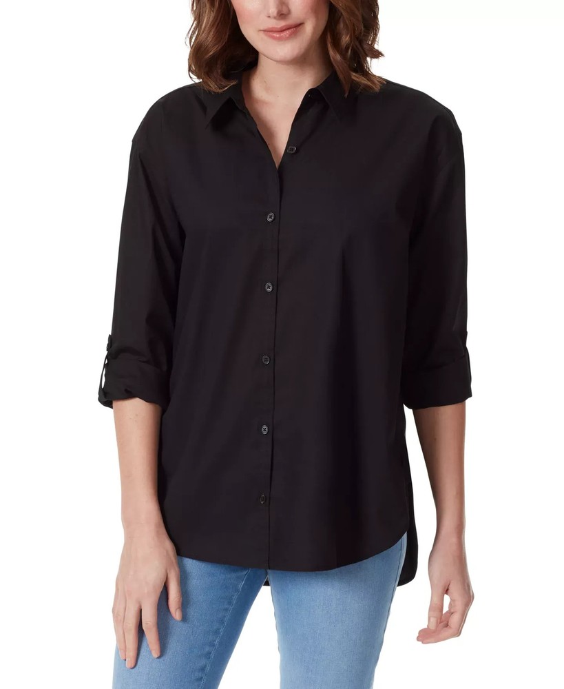 Gloria Vanderbilt Women's Top Sz M Amanda Button-Front Shirt