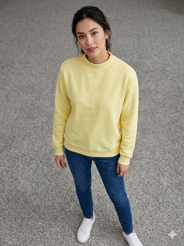 Old Navy Yellow Pullover Sweatshirt Cotton Women's Size M