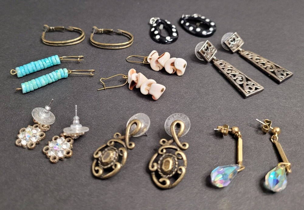 Lot of 8 Sets of Pierced Earrings Vintage