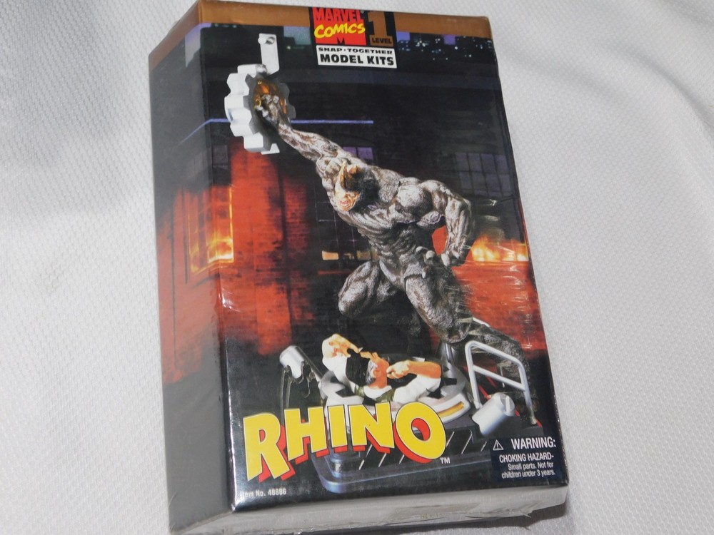 New 1998 Marvel Comics Toy Biz Rhino Level 1 Snap Model Kit Spider-Man 48886