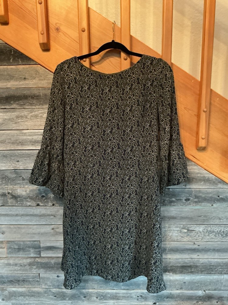 Banana Republic Women's Knee Length Dress Size 8 Navy and Green Fall Boho Chic