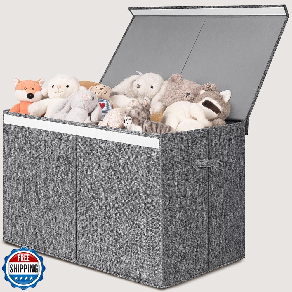 INDRESSME 122L Large Toy Storage Box with Dividers and Lids