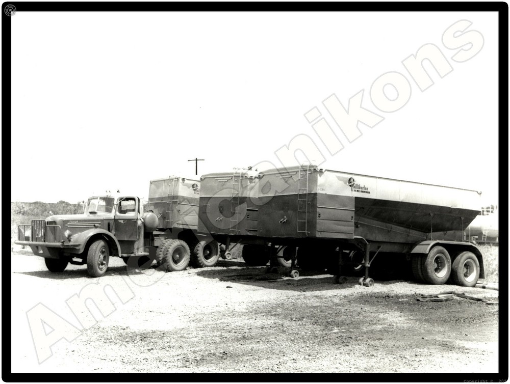 Mack Truck New Metal Sign: Mack w/ Halliburton Trailers - Crossville, Illinois