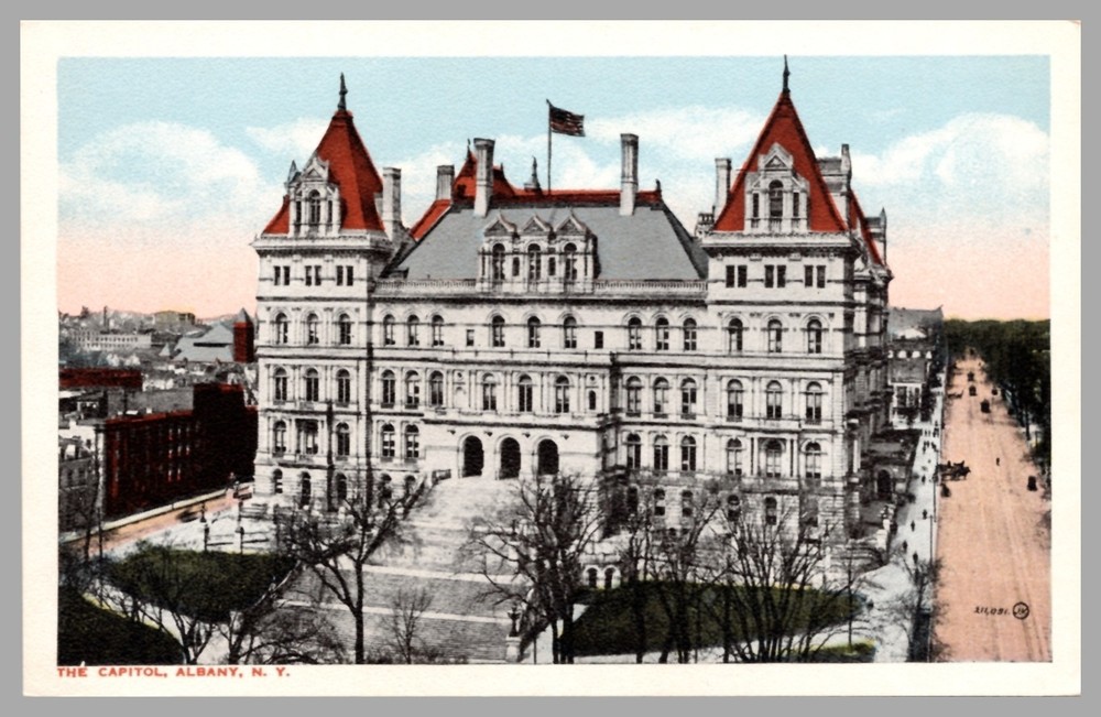 The Capitol Albany New York N. Y. Aerial View WB c1920 UNP Postcard