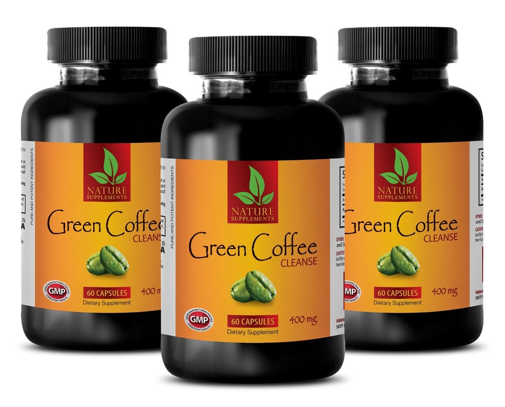 Green Coffee Bean Extract Cleanse - Detoxifies & Cleanses Your Body (3 Bottles)