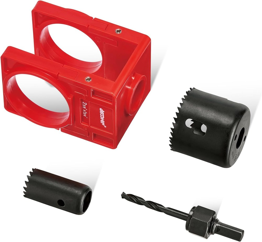 Carbon-Steel Hole Saw Drill Bit Door Knob Lock Installation Kit Tool Accessory