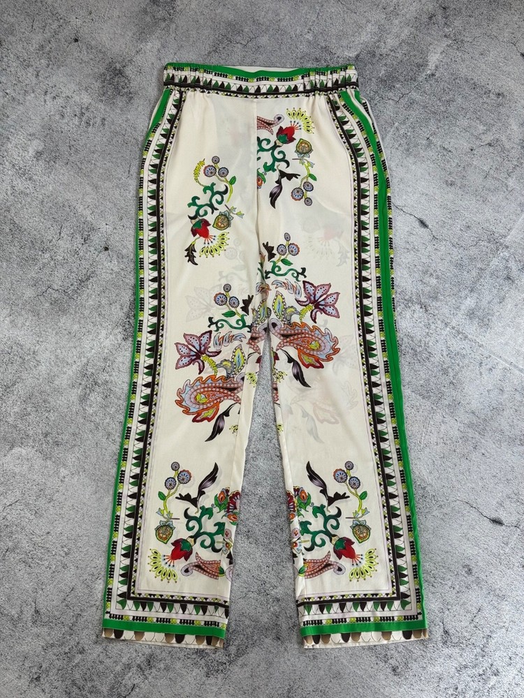 Herzen's Angelegenheit women silk pants full floral print multucolor sz 38