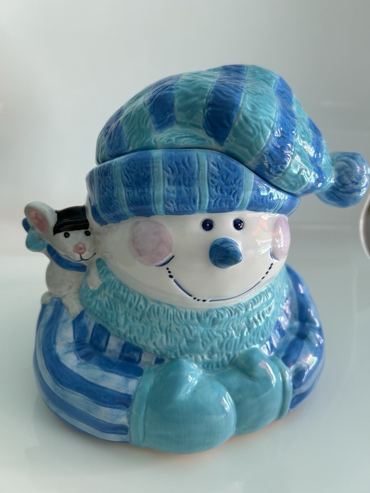 Decorative Ceramic Snowman Cookie Jar Houston Harvest