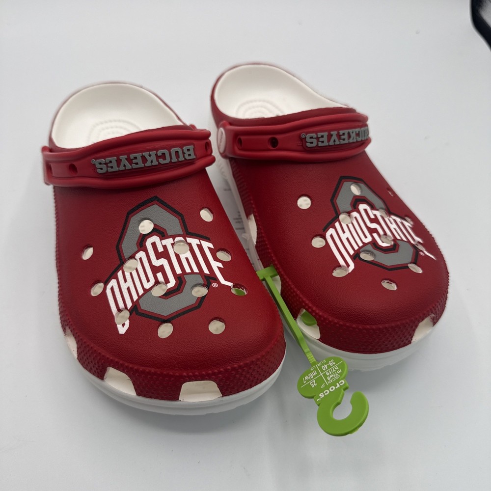 Crocs Ohio State Classic Clogs Unisex Adult Men's Size 7 Women's Size 9 Red NEW