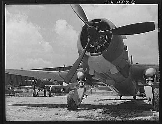 Photo:WWII Military Aircraft On Airfield Propeller Plane 1940s Air Base