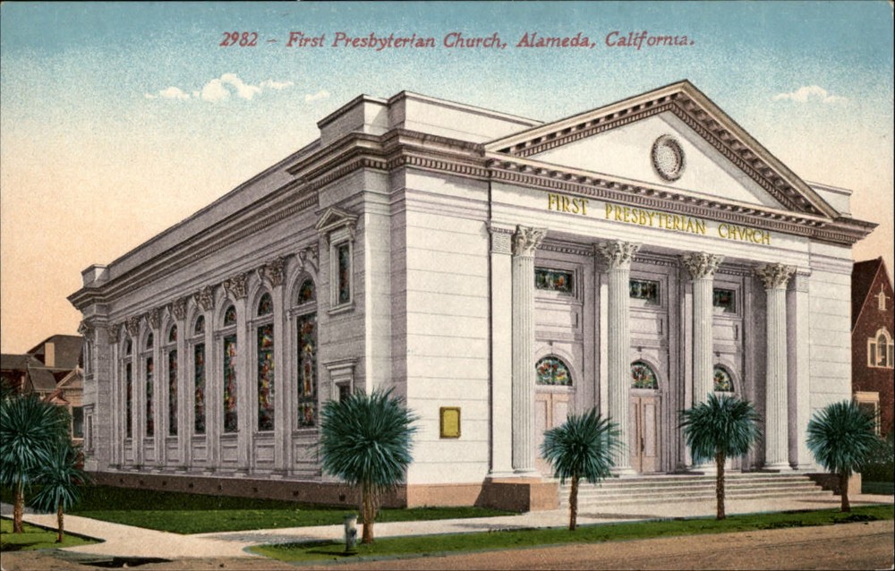Alameda California First Presbyterian Church ~ Edw Mitchell ~ c1910 postcard