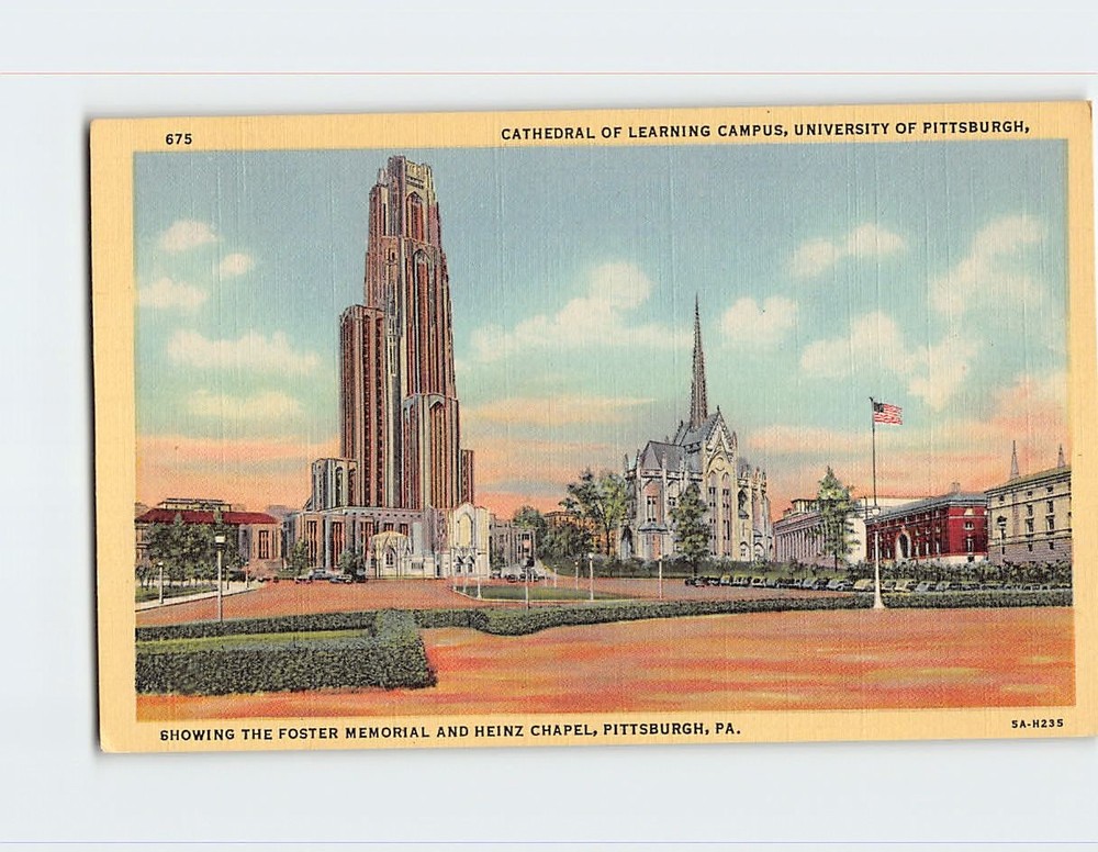 Postcard Cathedral Of Learning Campus University Of Pittsburgh Pennsylvania USA