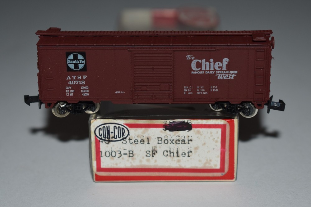 N Scale Con-Cor 1003 Santa Fe 40' Single Door Boxcar 40718 C56097
