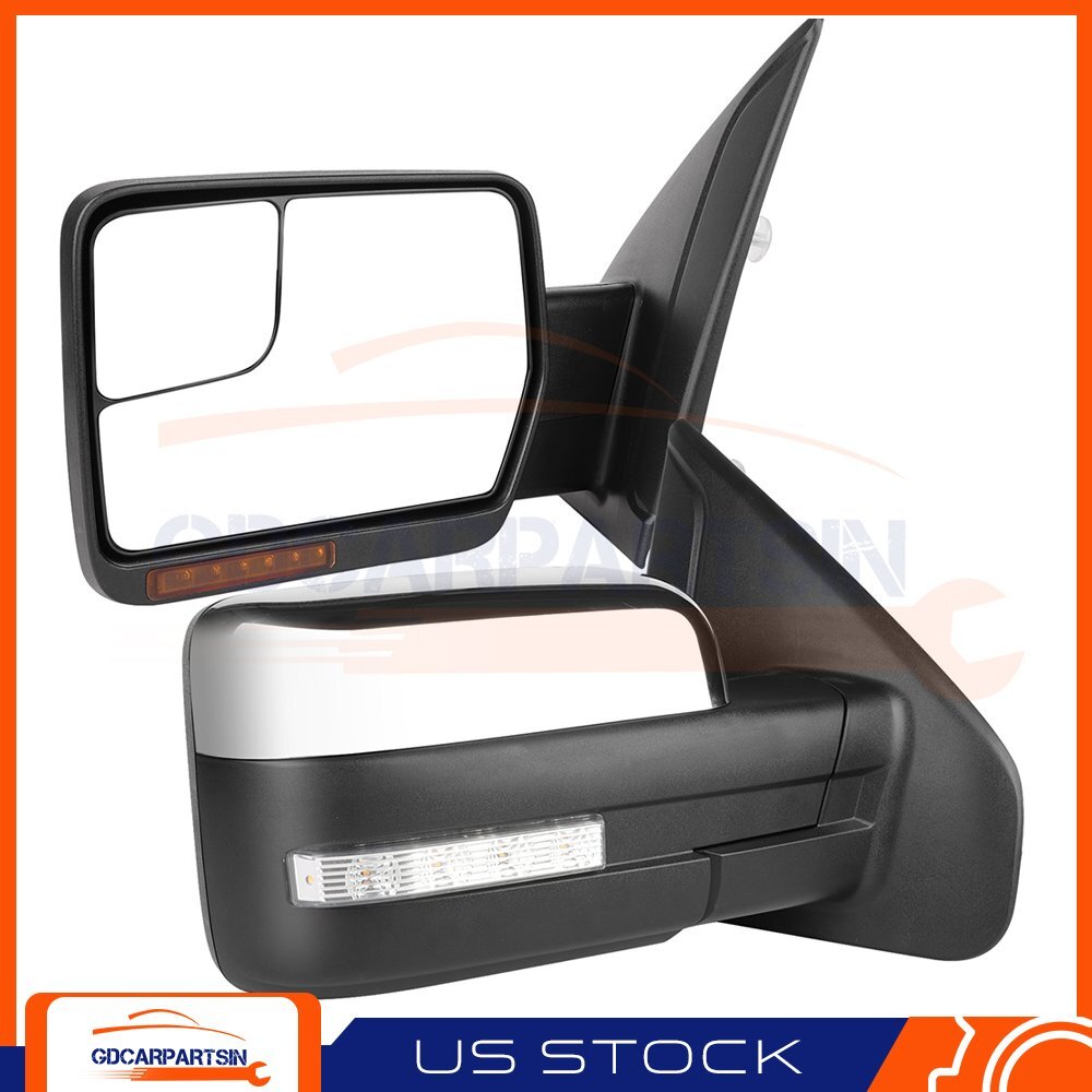 Set of Tow Mirrors Power Heated Puddle Lamp For 04-14 Ford Turn Signal Light