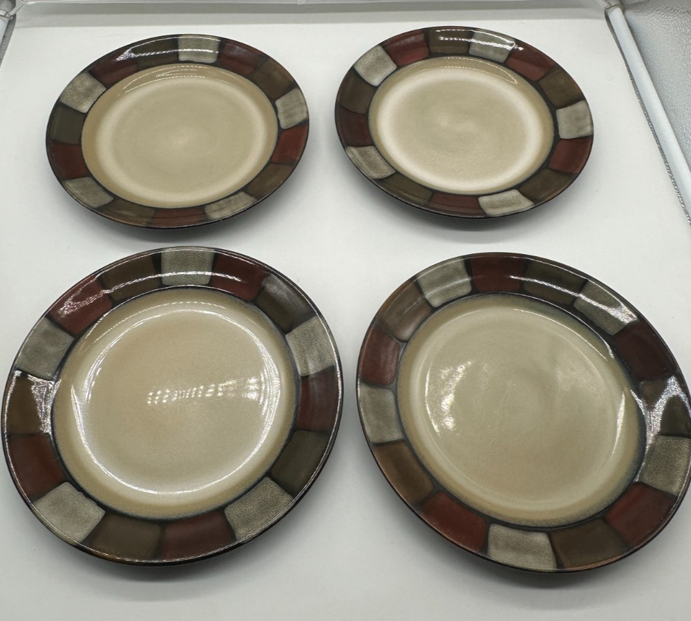 Set Of 4 Pfaltzgraff Everyday Taos 8.75” Stoneware Salad Plates GUC Plate