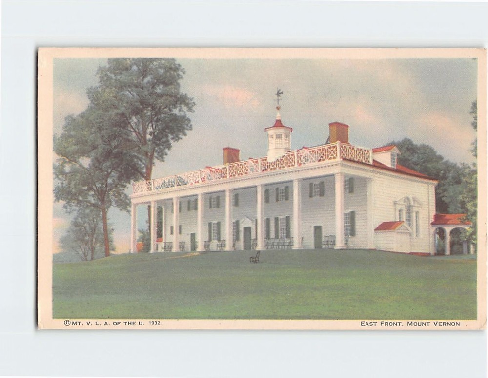 Postcard East Front Mount Vernon Virginia