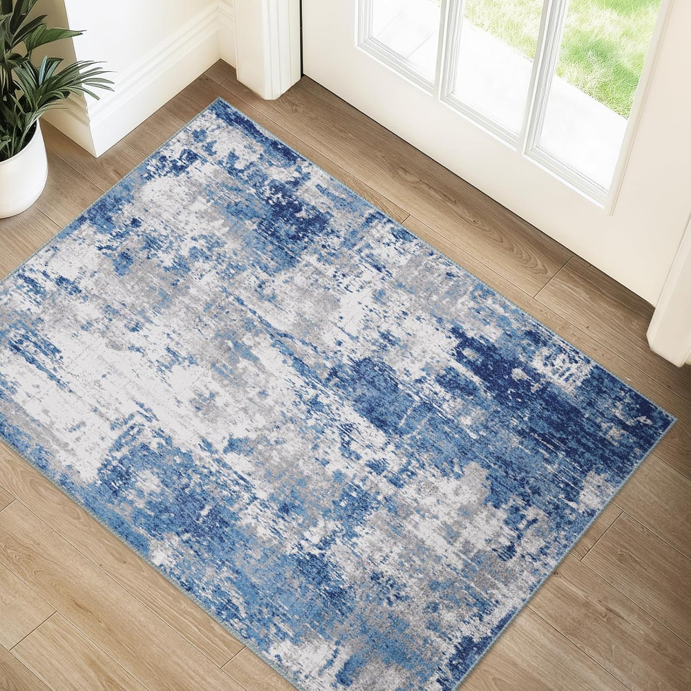 Washable Area Rugs 2'X3' Non-Slip Modern Abstract Soft for Living Room Entryway