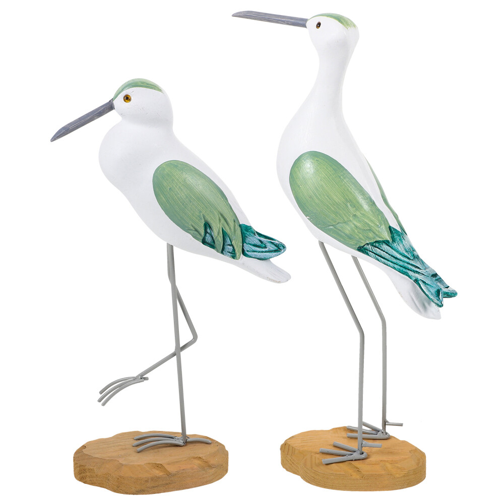 2 Pcs Nautical Bird Figurine Seagull Ornaments Portable Decor