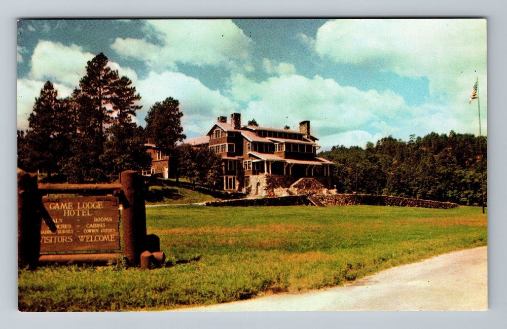 Black Hills SD-South Dakota, State Game Lodge, Vintage Postcard