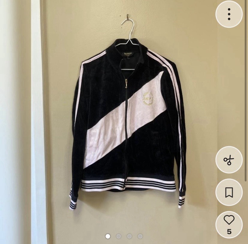 Juicy Couture Women’s Black Label Colorblock Velour Full Zip Track Jacket