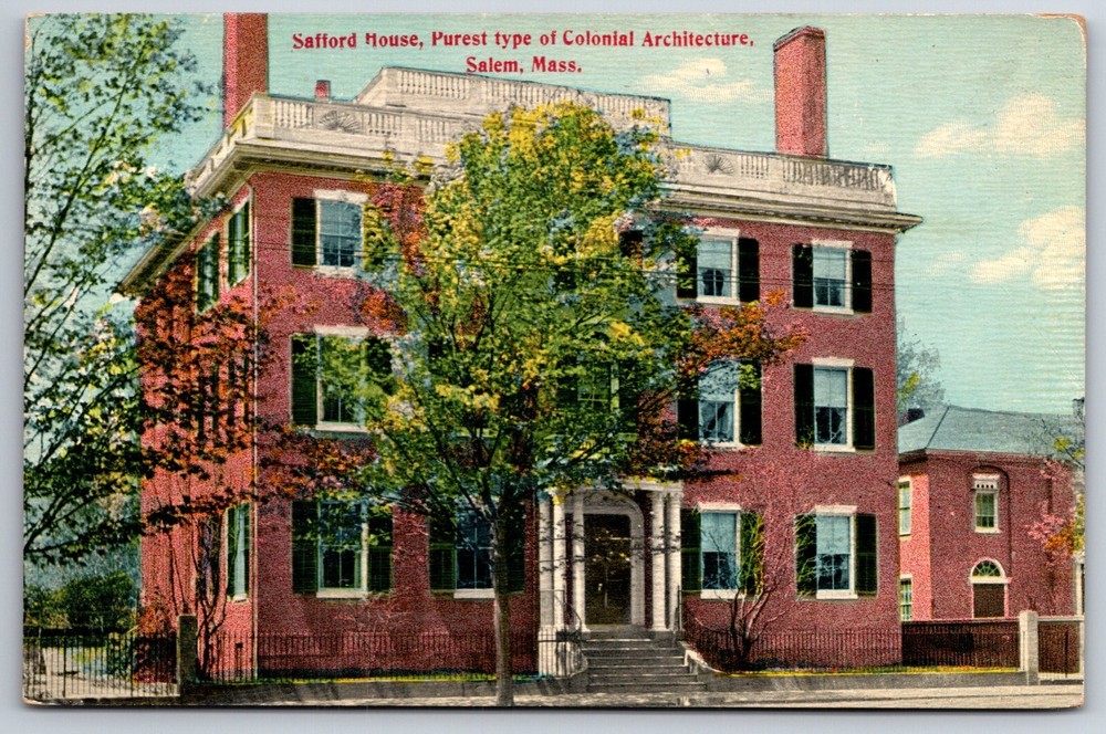 Salem Massachusetts~Safford House From Street~Vintage Postcard
