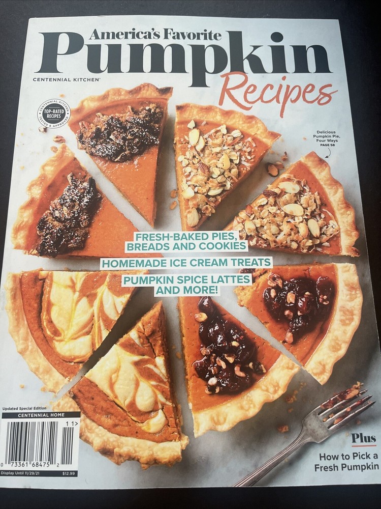 AMERICA'S FAVORITE PUMPKIN RECIPES CENTENNIAL KITCHEN MAGAZINE 2021
