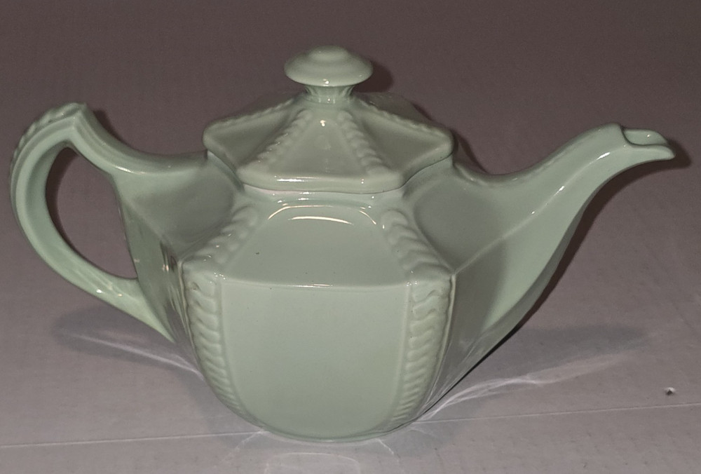 Vintage Hall Teapot Connie Celadon Sage Green 1940s Victorian Series 4 Cup