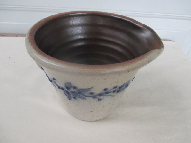 Vintage Salmon Falls ‘99 Blueberry Vines Batter Bowl Crock Pottery Stoneware