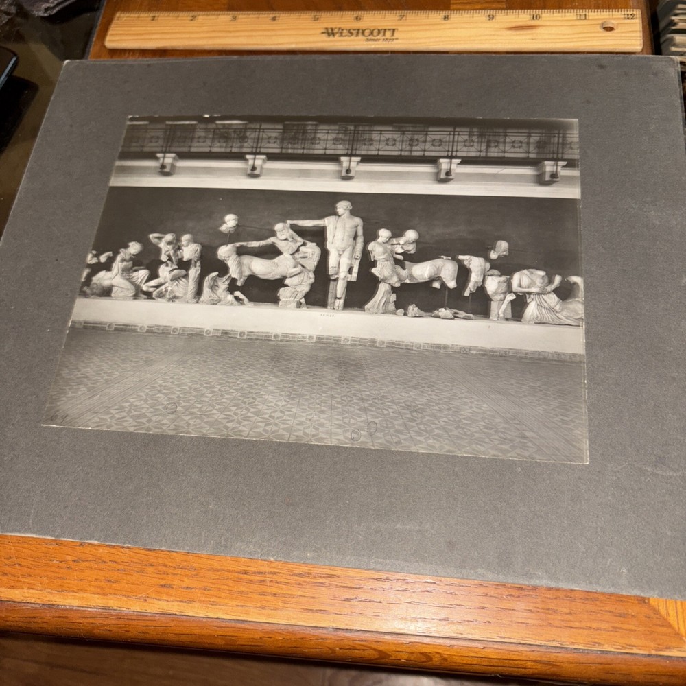 Vintage Temple of Zeus Battle Of Centaurs Lapiths Mounted Greek Sculpture Photo