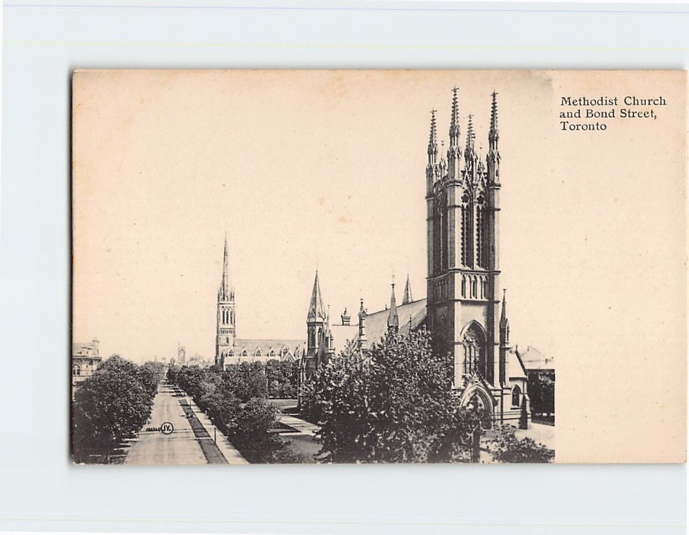 Postcard Methodist Church & Bond Street Toronto Ontario Canada