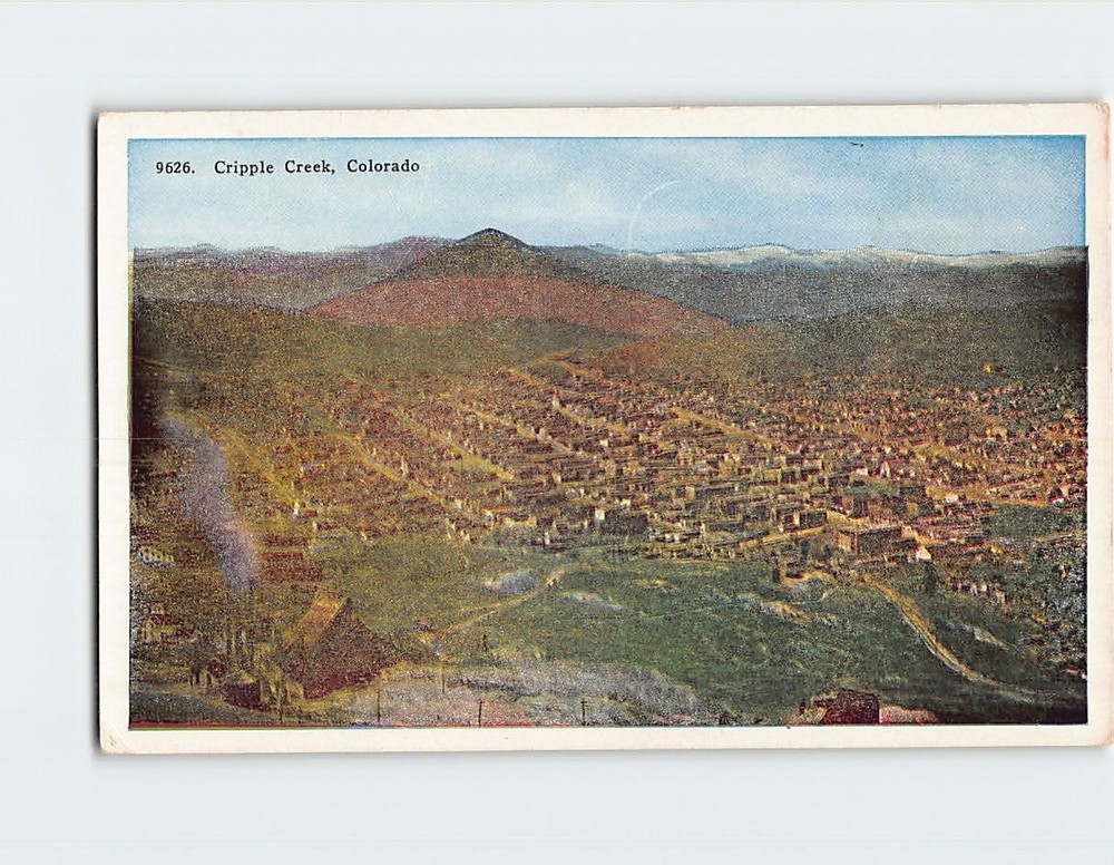 Postcard Aerial View Cripple Creek Colorado USA