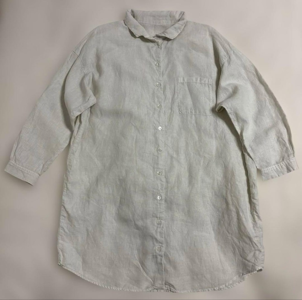 Nest Robe Linen Hemp Oversized Blouse Green Free Size