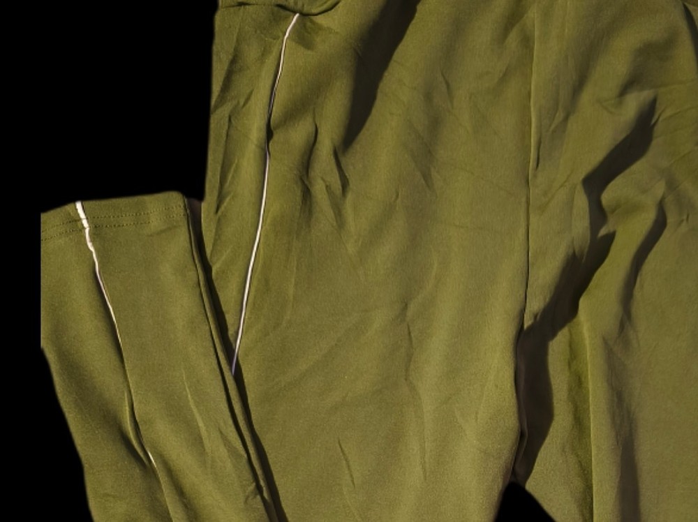 Balance Collection Olive Ankle Leggings S Yoga Stretch Activewear Piping