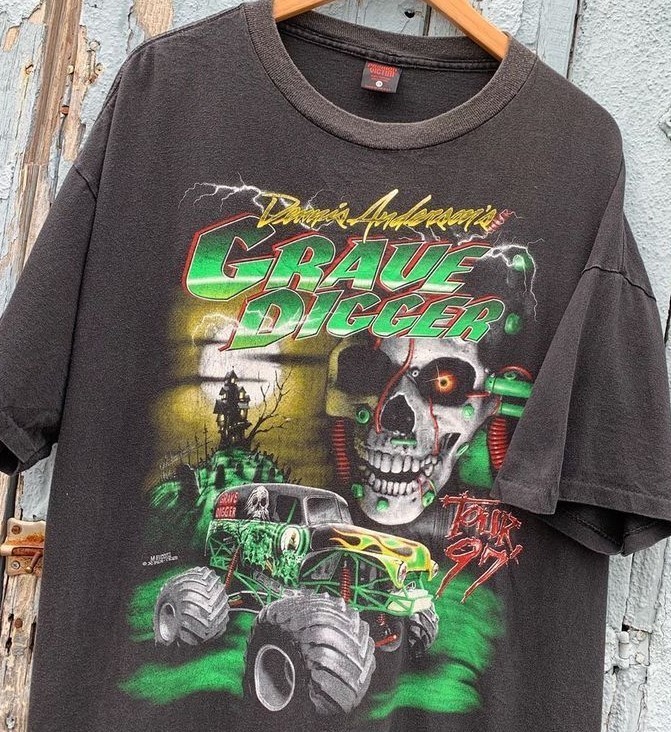 Grave Digger Monster Truck Cotton Black T-shirt QT3753