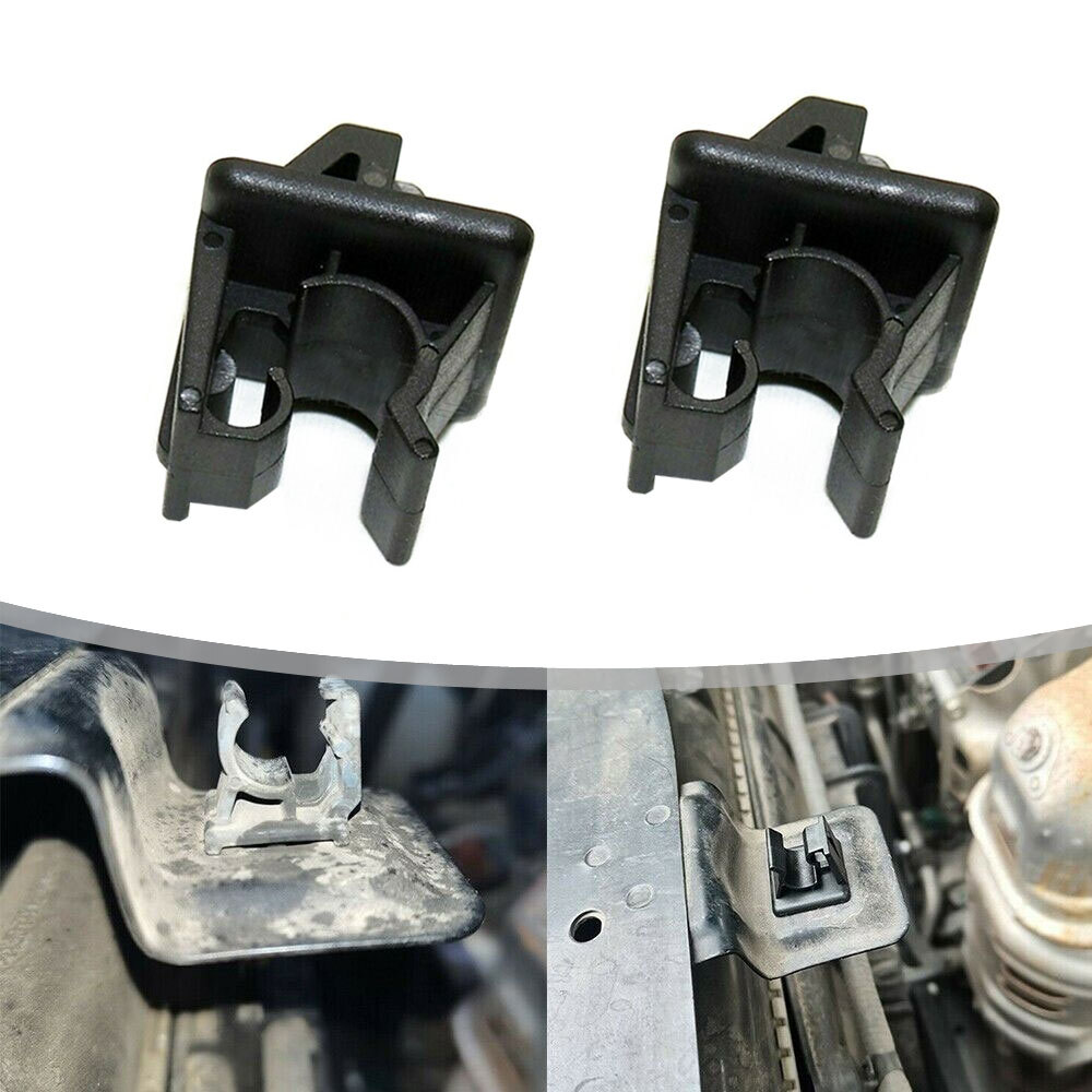 2Pcs Car Hood Prop Support Rod Holder Clips  Black Replacement Parts Universal