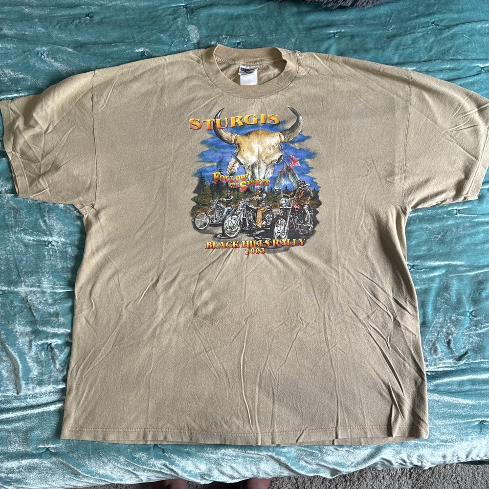 Vtg Y2K 2003 Sturgis Black Hills Rally Men's XL T Shirt Biker Motorcycle Harley