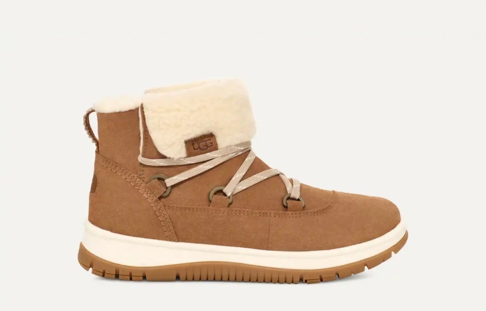 UGG Women's Lakesider Lace-Up Boots in Chestnut Size 6 US