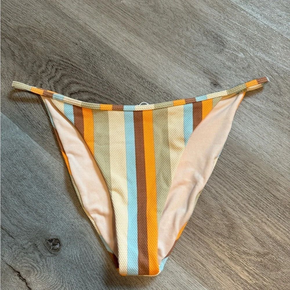 NWT Billabong Ribbed Rainbow Bikini Bottoms Women's 14 XL Large Cheeky High Cut