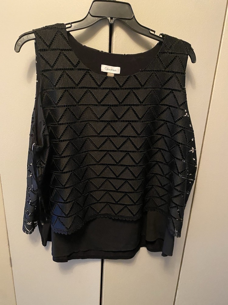 Calvin Klein Sleeveless Black Top Plus Size 2X